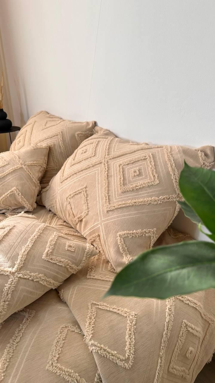 Покрывало Скандинавский большой ромб 140х240 см Бежевый - фото 4 Покрывало Скандинавский большой ромб 140х240 см Бежевый - фото 4