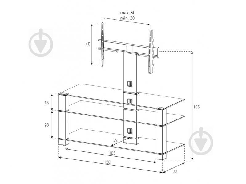 Подставка для телевизора Sonorous PL 2430-C-INX - фото 3