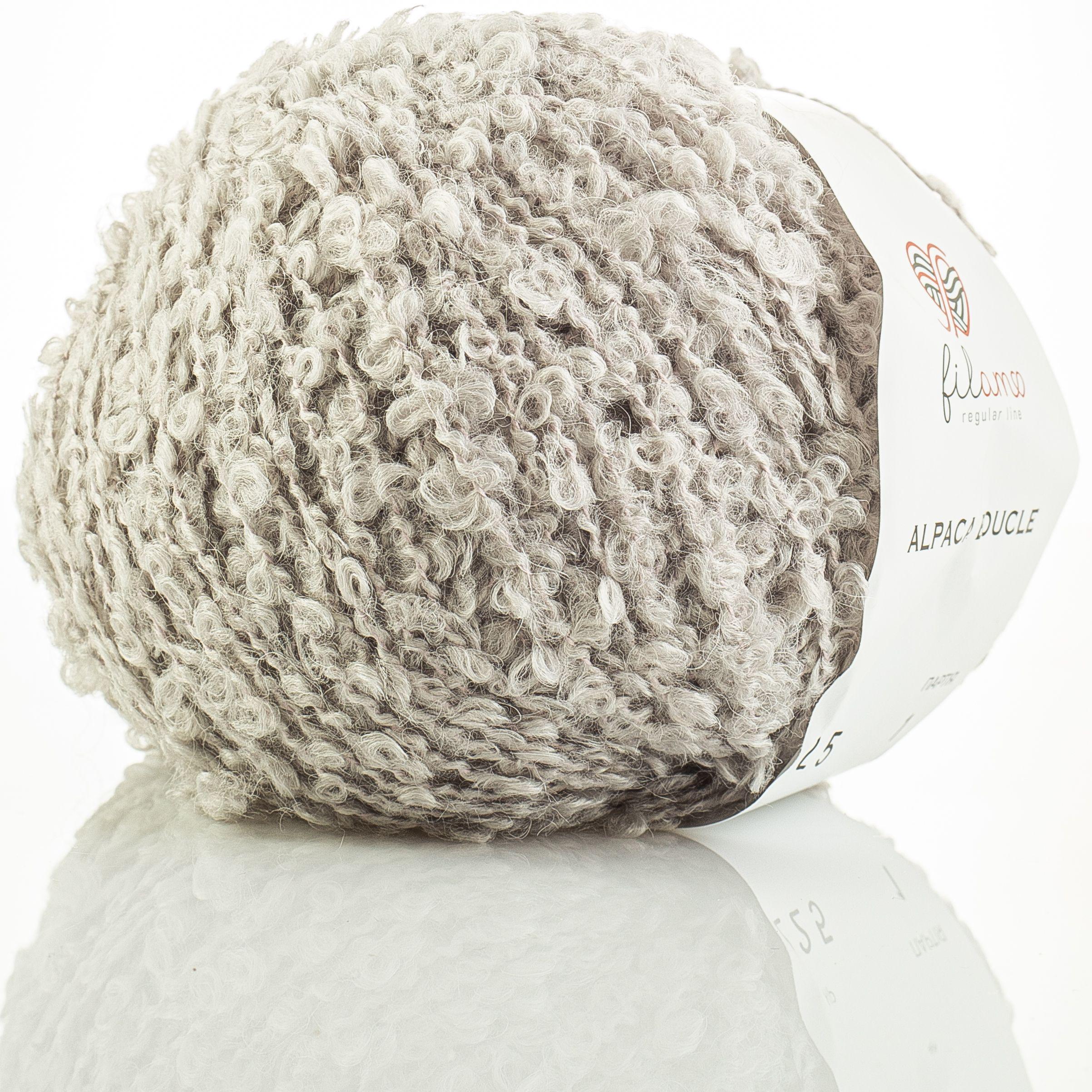 Пряжа букле Filamo Alpaca Boucle 225 светло-серый (3955)