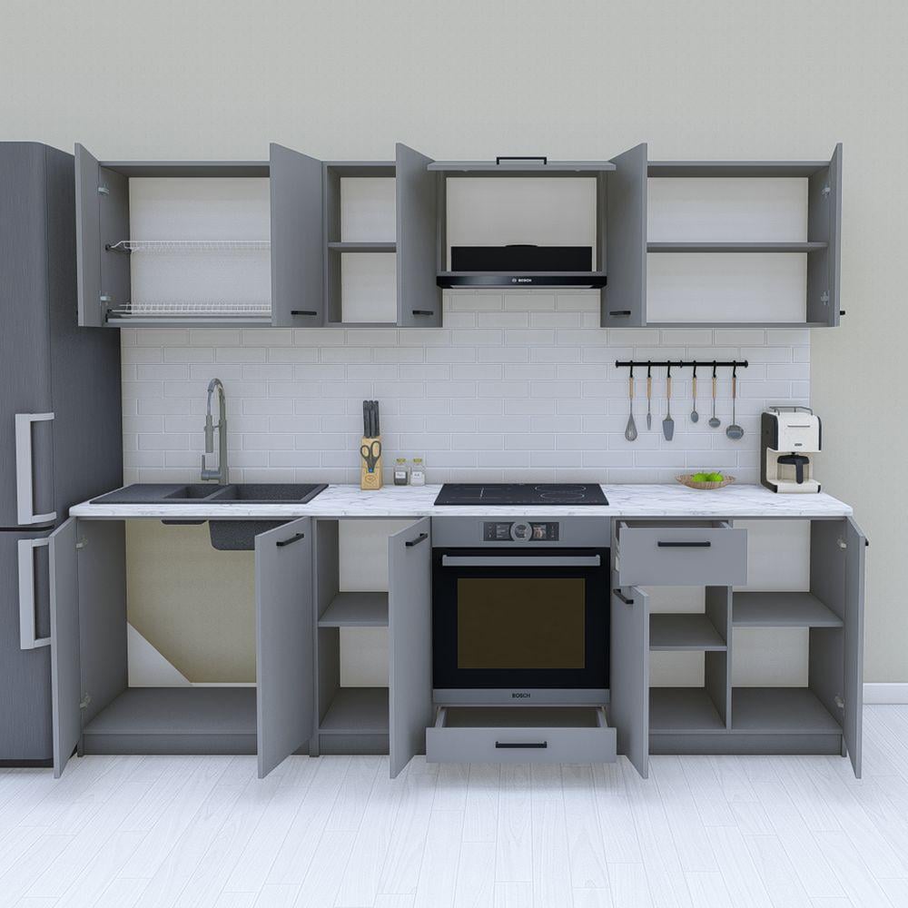 Кухня модульная готовая 2,6 м Антрацит (МП50а) - фото 2 Кухня модульная готовая 2,6 м Антрацит (МП50а) - фото 2