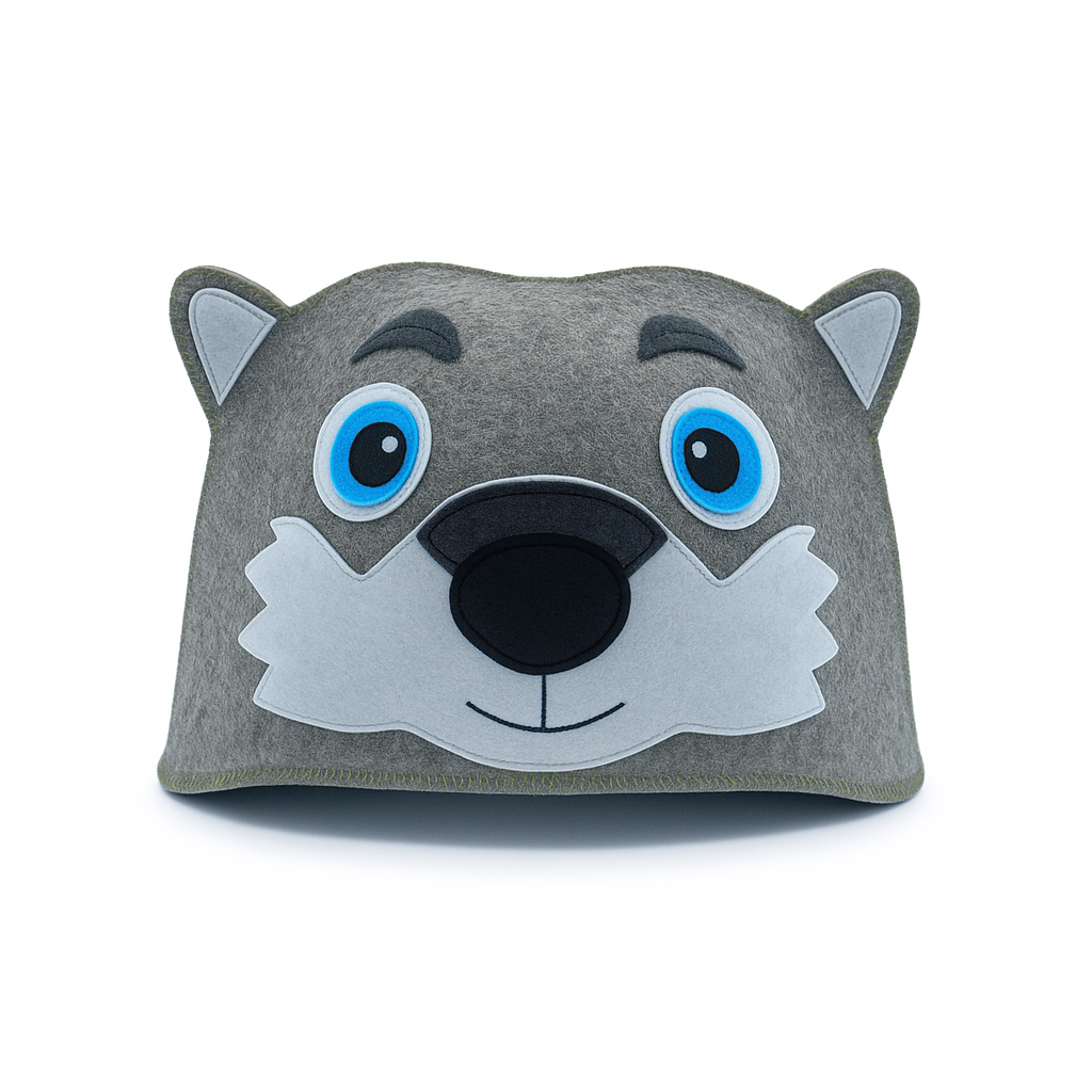 Шапка для лазні Luxyart Вовк натуральна повсть Сірий (XL-581)