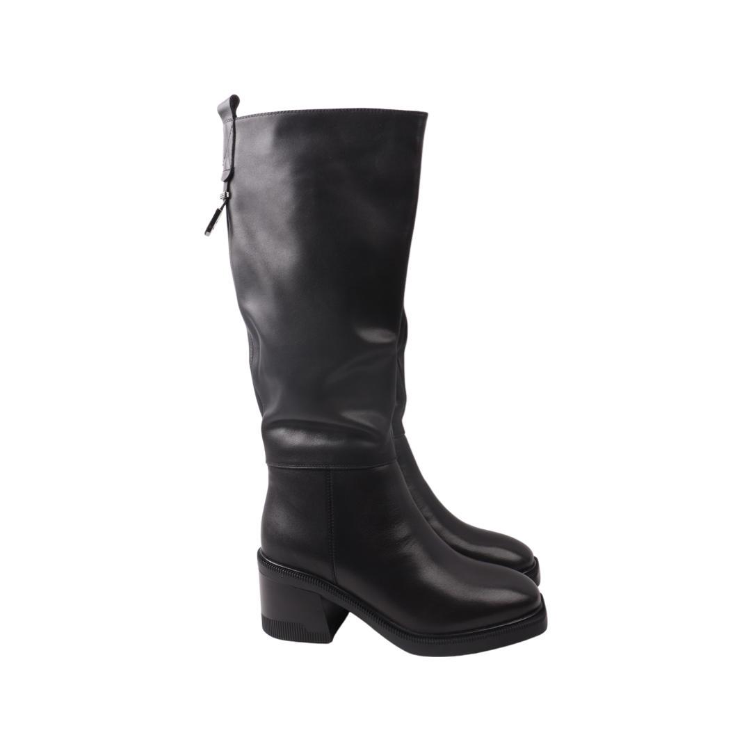 Сапоги женские Geronea из кожи р. 38 Черный (971-22ZSC)