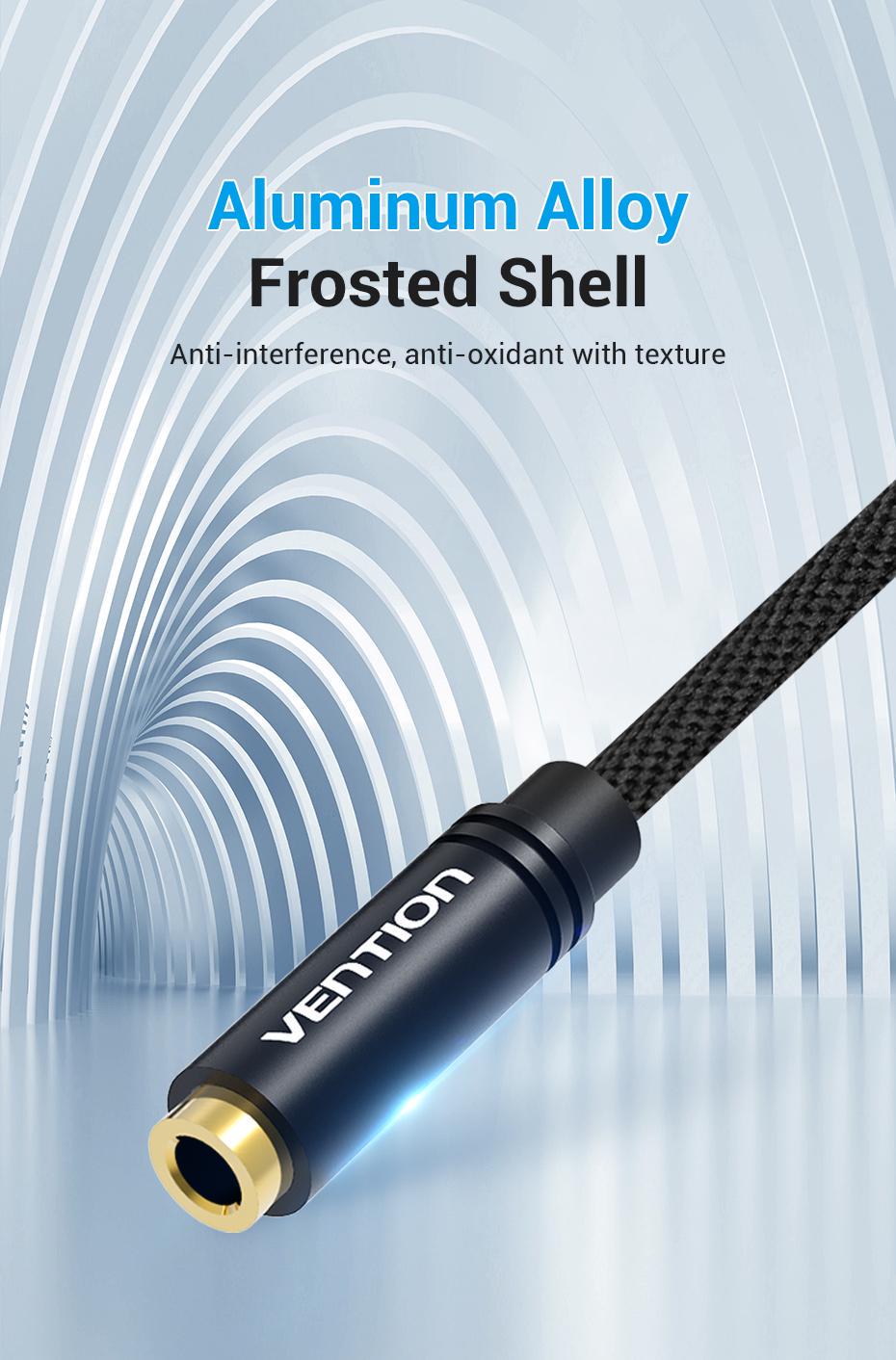 Переходник Vention 2х3.5 мм minijack-3.5 мм/minijack AUX 4-пиновая нейлоновая оплетка TRRS 1 м Черный (BBLBF) - фото 11