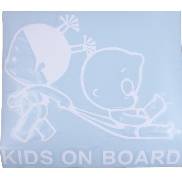 Наклейка предупреждающая Kids on board плоттерная Белый (624159)