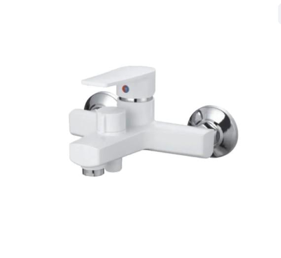 Смеситель для ванны PLAMIX OSCAR-009 EURO SET со шлангом/лейкой и кронштейном White (PM0699)