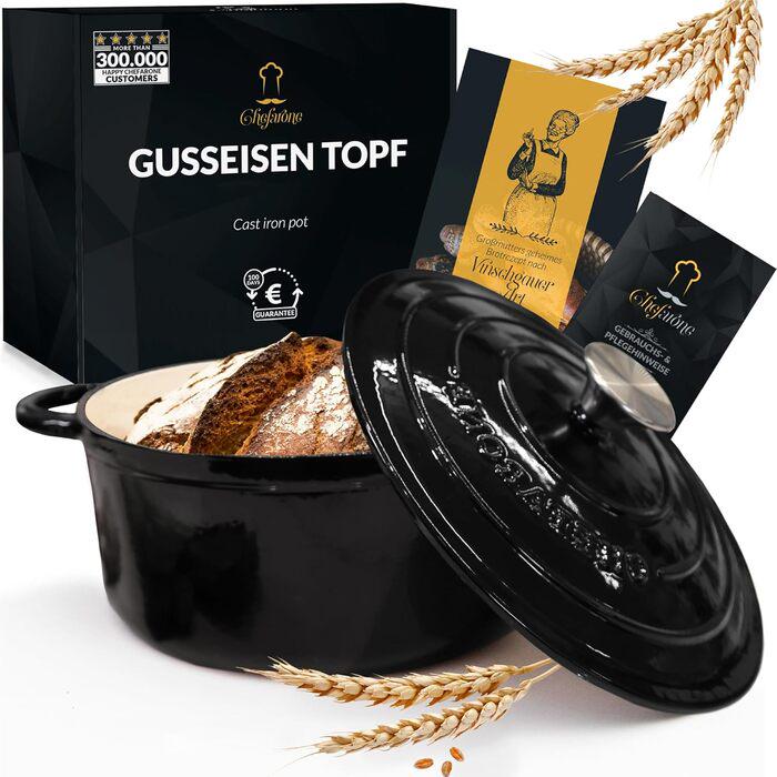 Жаровня з кришкою чавунна Chefarone 4,7 л 26 см Чорний (2676132)