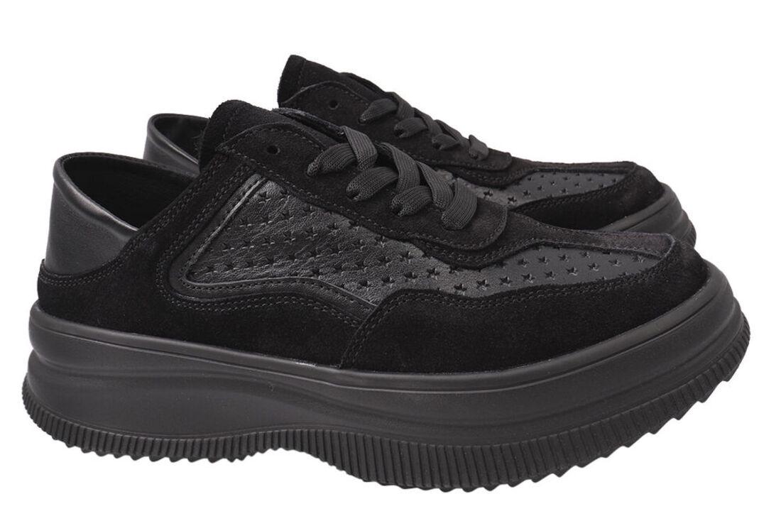 Кросівки жіночі Best Vak із замші на низькому ходу на шнурівці 100 р. 36 Чорний (62-21DTS) Кросівки жіночі Best Vak із замші на низькому ходу на шнурівці 100 р. 36 Чорний (62-21DTS)