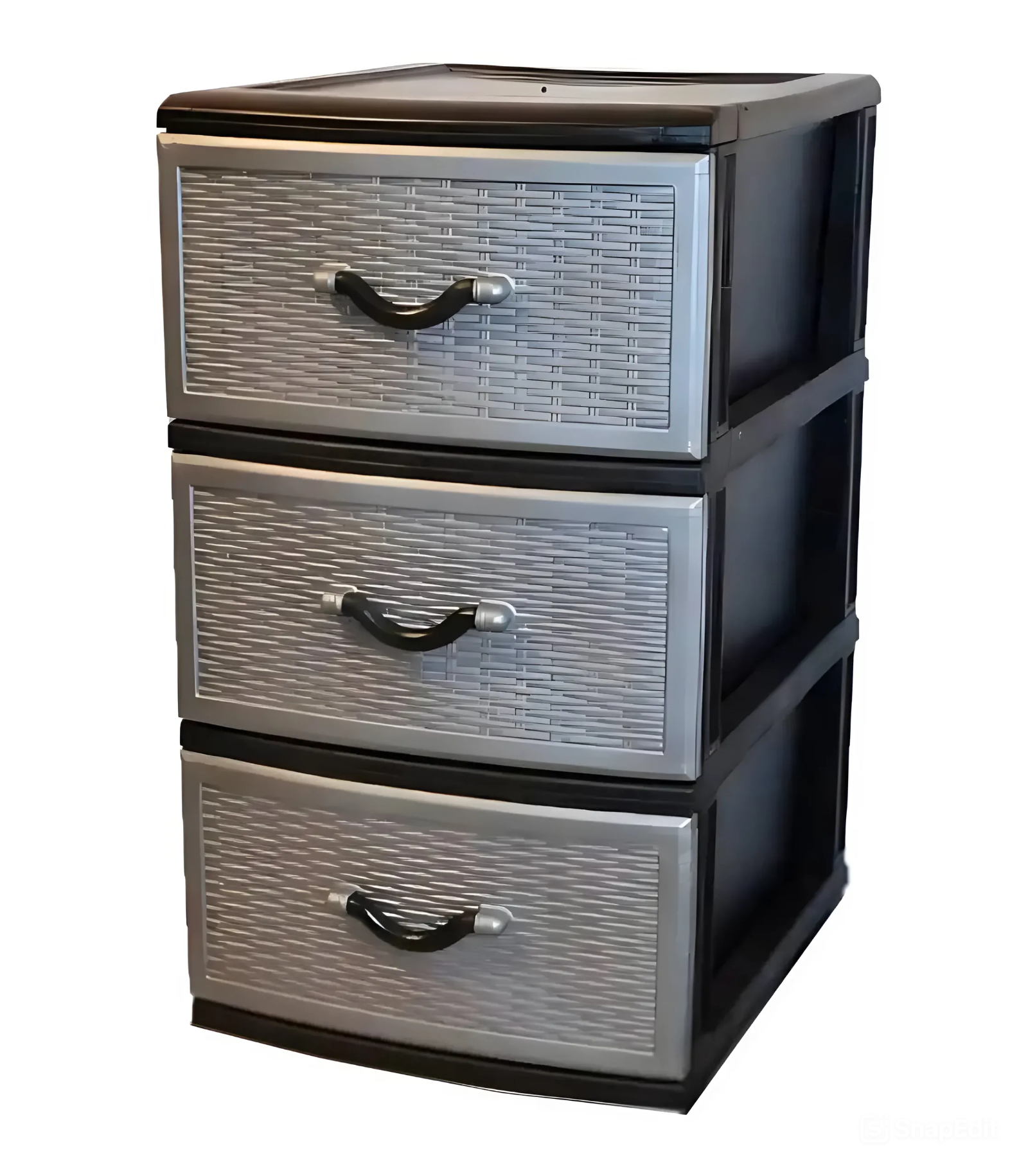 Комод пластиковый для дома R-Plast Style 3 ящика 38х47х70см Черно-серый (25542725)