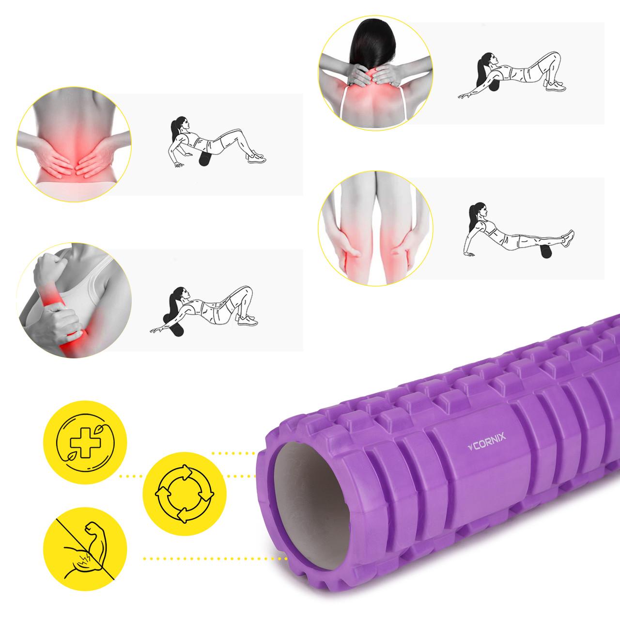 Массажный ролик Cornix EVA 45х14 см Violet (XR-0042) - фото 3
