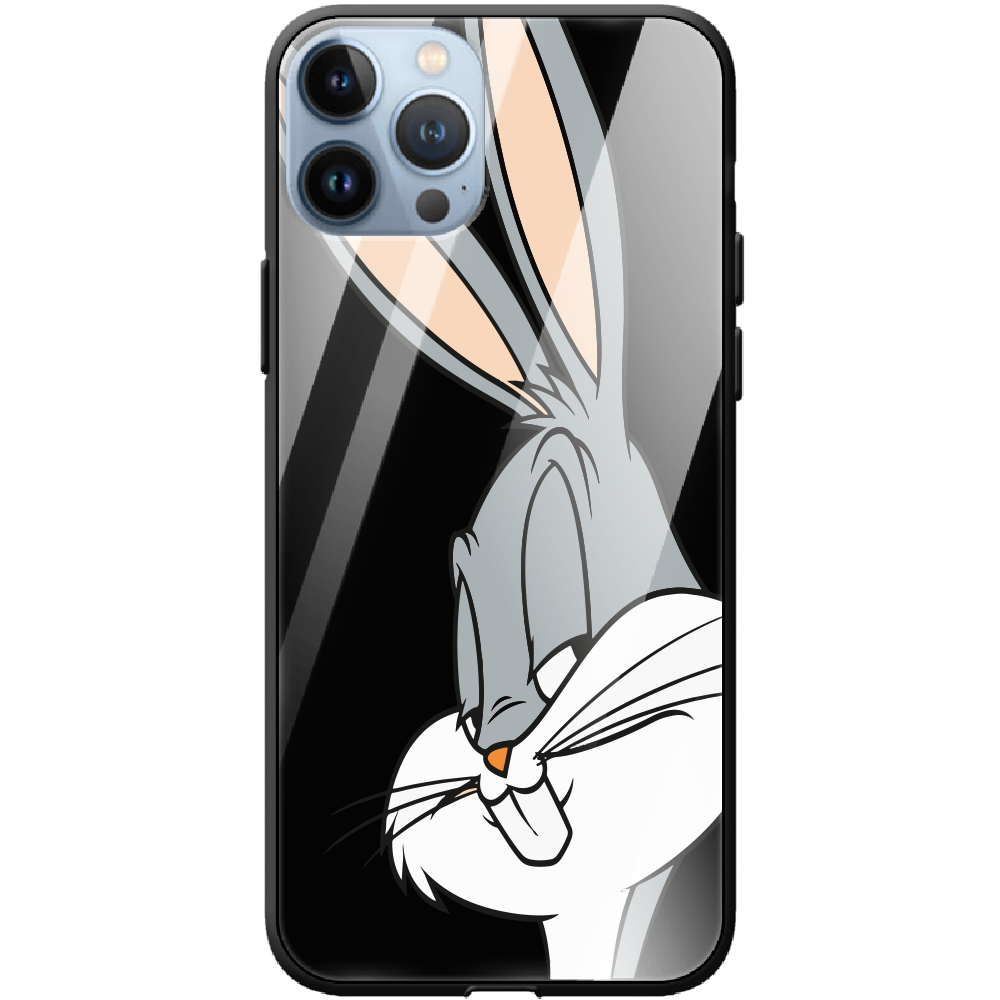 Чехол BoxFace iPhone 13 Pro Max Lucky Rabbit Черный силикон со стеклом (43360-bk81-43866)