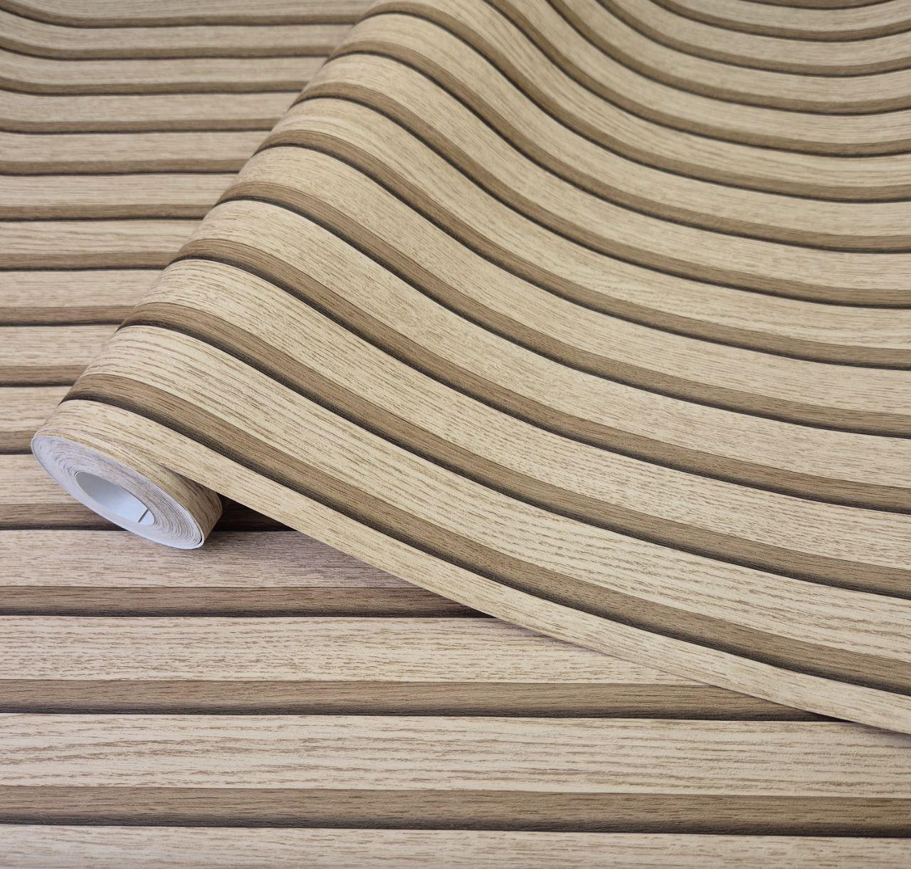 Обои виниловые Marburg Floralia 1033908 в полоску для спальни/гостиной 1,06x10 м Коричнево-бежевый (1033908)