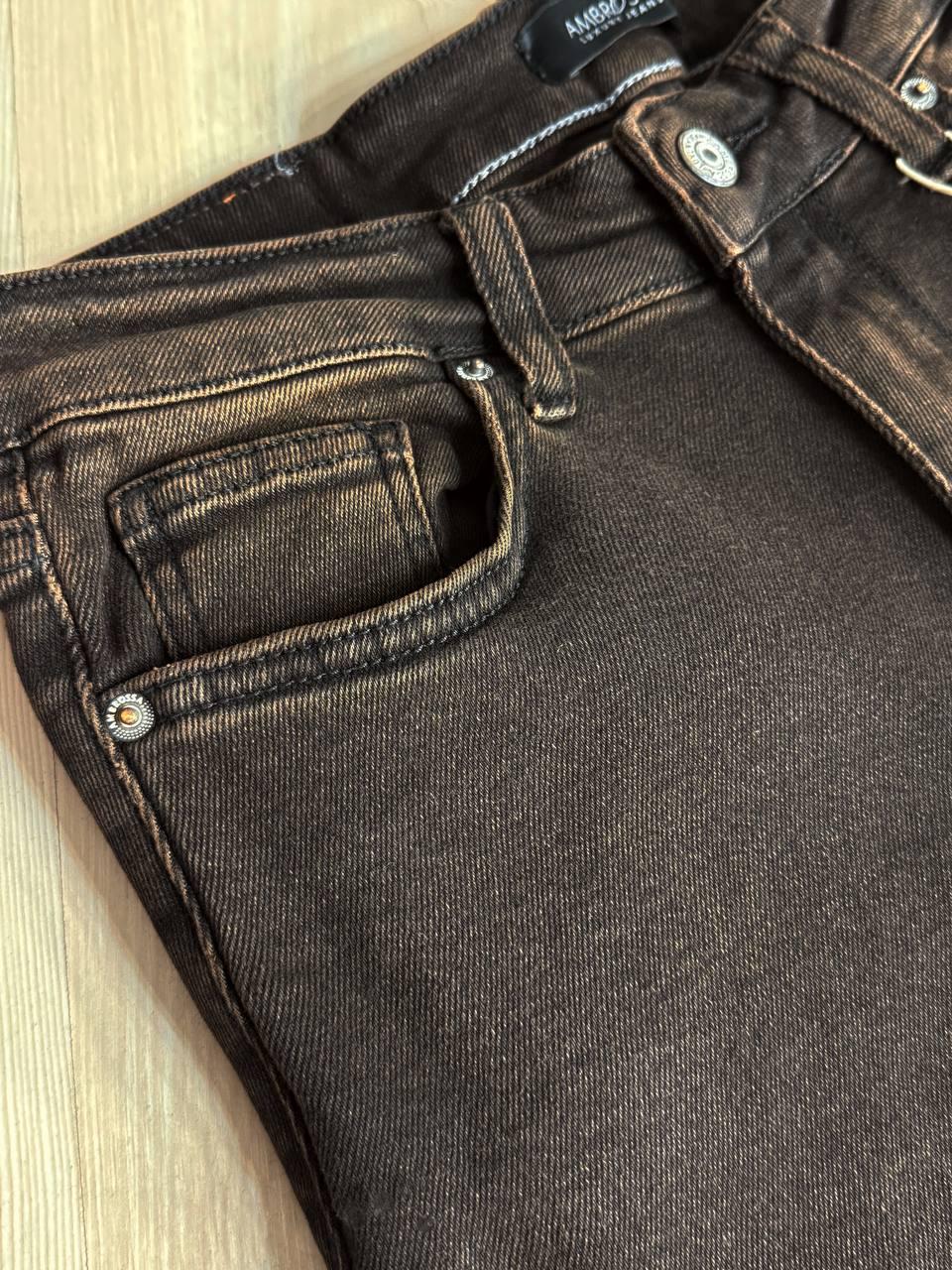 Джинси жіночі Ambrossa 602-1 кльош flared jeans р. 28 Коричневий (5458) - фото 6 Джинси жіночі Ambrossa 602-1 кльош flared jeans р. 28 Коричневий (5458) - фото 6