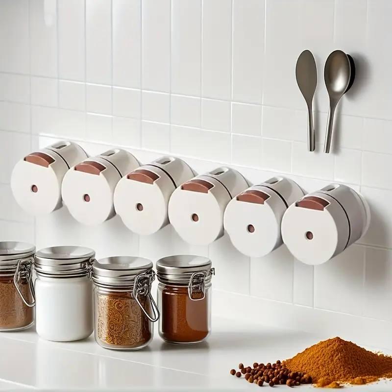 Набор магнитных баночек для специй 6 шт. с креплением на стену (b969c3af) - фото 3 Набор магнитных баночек для специй 6 шт. с креплением на стену (b969c3af) - фото 3