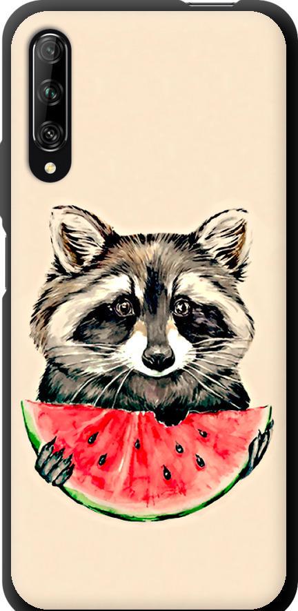 Чехол на Huawei P Smart Pro Енотик с арбузом (4605b-1906-42517)