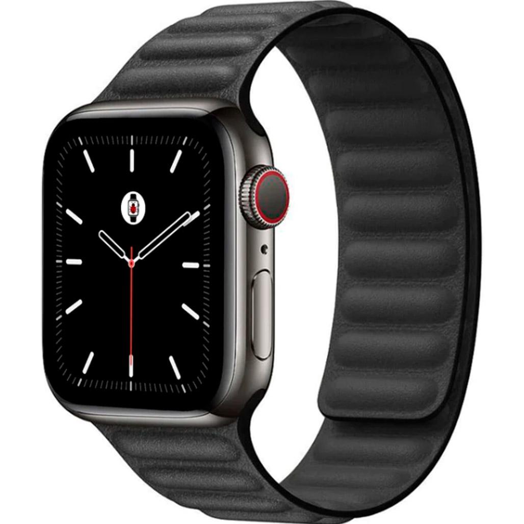 Ремінець для годинника DK Apple Watch Leather Link 42/44/45/49 мм (Black)