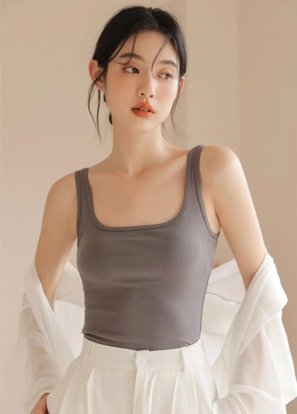 Майка жіноча бавовняна Comfort з вкладишами One size Сірий (1864-44-01) - фото 5