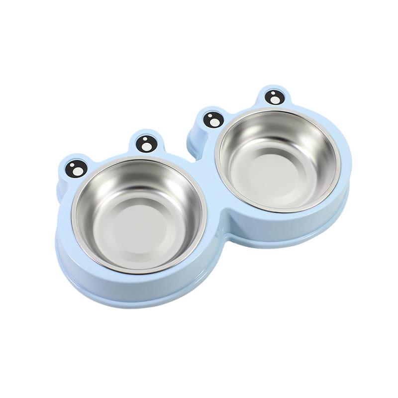 Миска Taotaopets Frog 135501 Blue тарелка для котов и собак двойная 27,5x15x4 см