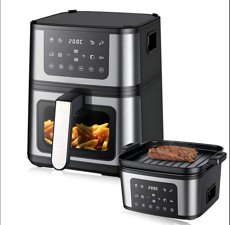 Аэрогриль Domoteс MS-3225 3800 Вт 7 л с регулировкой температуры Black/Silver (10328)