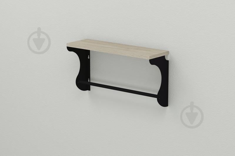 Полка настенная Ferrum-decor Юзиби 270x500x150 металл Черный ДСП Сонома 16 мм (UZI0004)