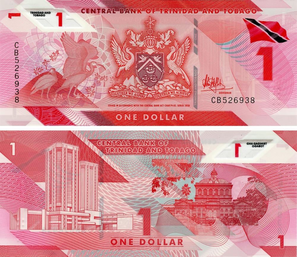 Колекційна банкнота Тринідад і Тобаго 1 долар 2020 полімер UNC (Pnew)