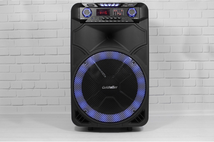 Колонка акумуляторна з мікрофоном Goldteller 200W Bluetooth/USB/FM/TWS TMG - фото 2