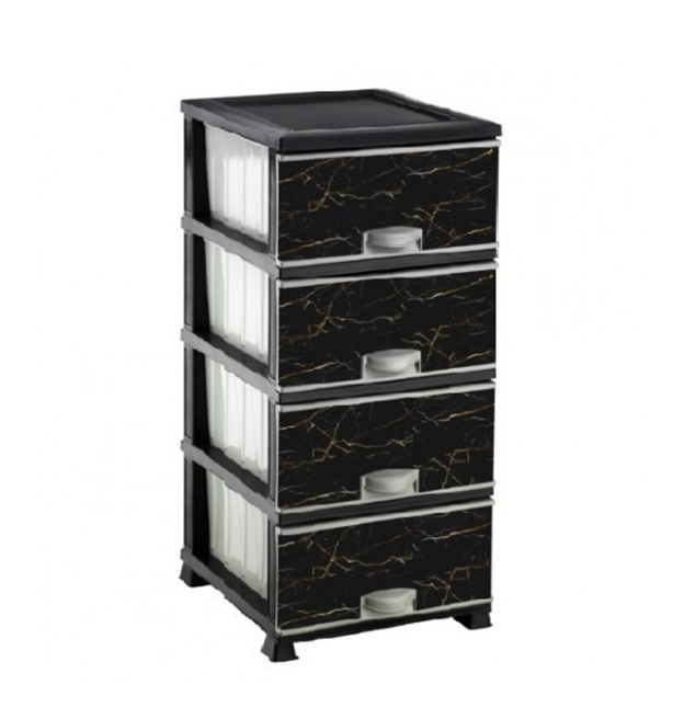 Комод пластиковый Efe Plastics Черный мрамор (MR12259)