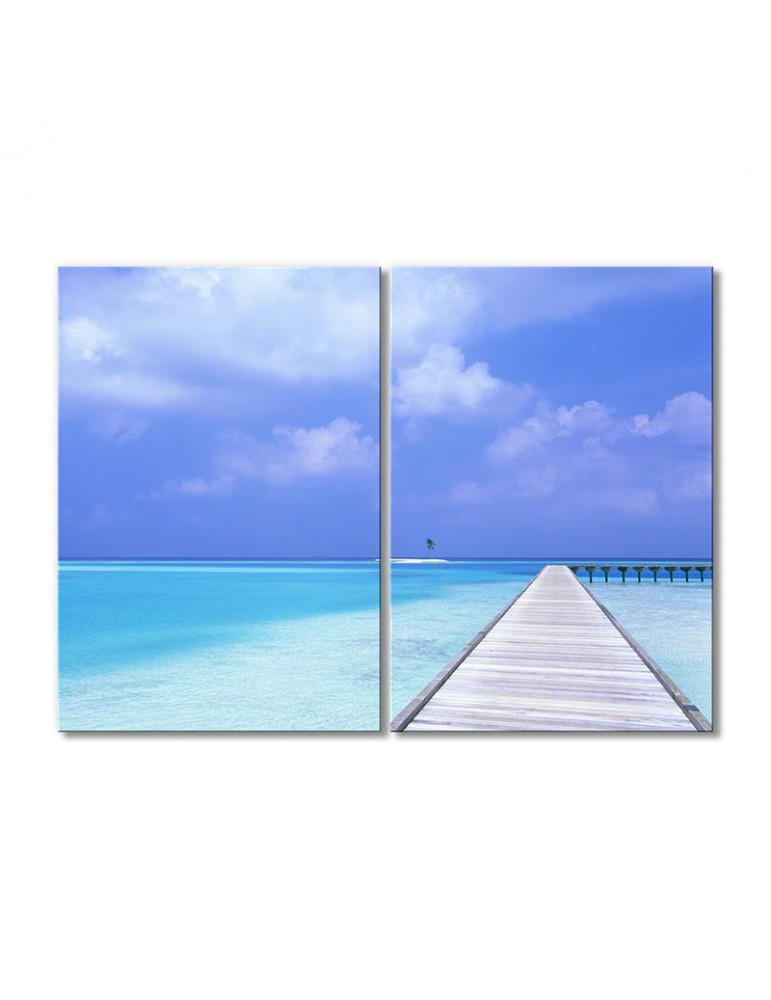 Картина модульная Причал у воды 2 модуля 120x180 см