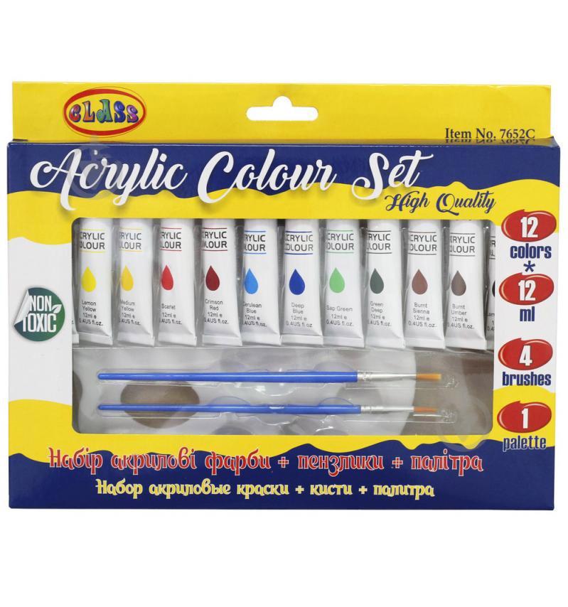 Фарби олійні WW01650ST 12 кол 12 мл на палітрі з пензликами Фарби олійні WW01650ST 12 кол 12 мл на палітрі з пензликами