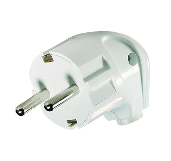 Вилка штепсельная Makel угловая из/к Белый (10027)