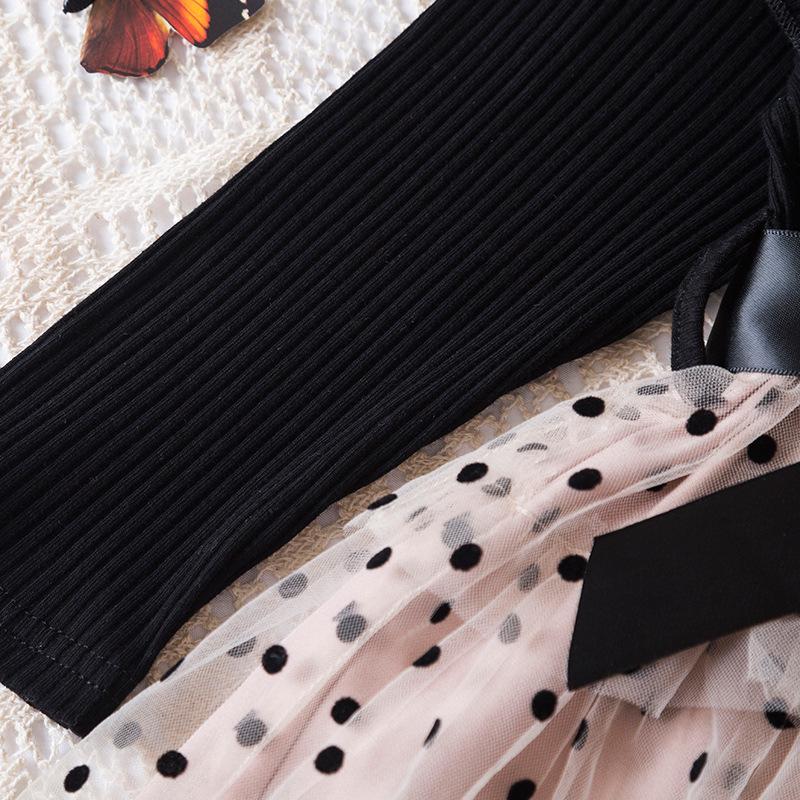 Платье праздничное детское KatyKids Эмилия с длинным рукавом и пышной юбкой в горох 90 см Черный с бежевым (11055360400) - фото 5 Платье праздничное детское KatyKids Эмилия с длинным рукавом и пышной юбкой в горох 90 см Черный с бежевым (11055360400) - фото 5