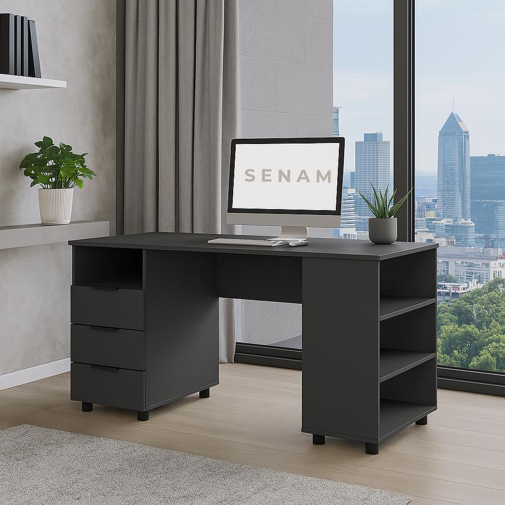 Стіл письмовий СП8 3Я SENAM 750х1400х500 мм ДСП Сірий Графіт
