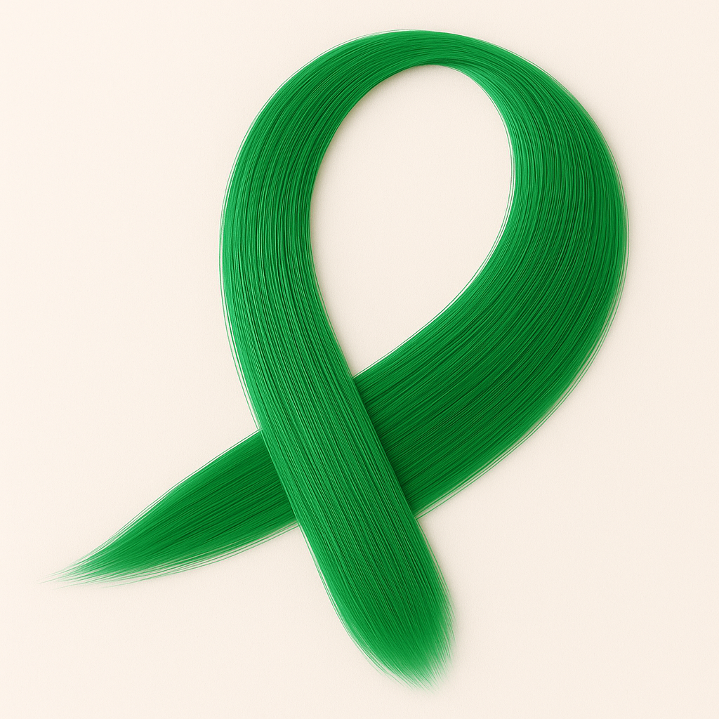 Пасмо прямого термостійкого волосся на шпильці 60 см Зелений (K0866-5)