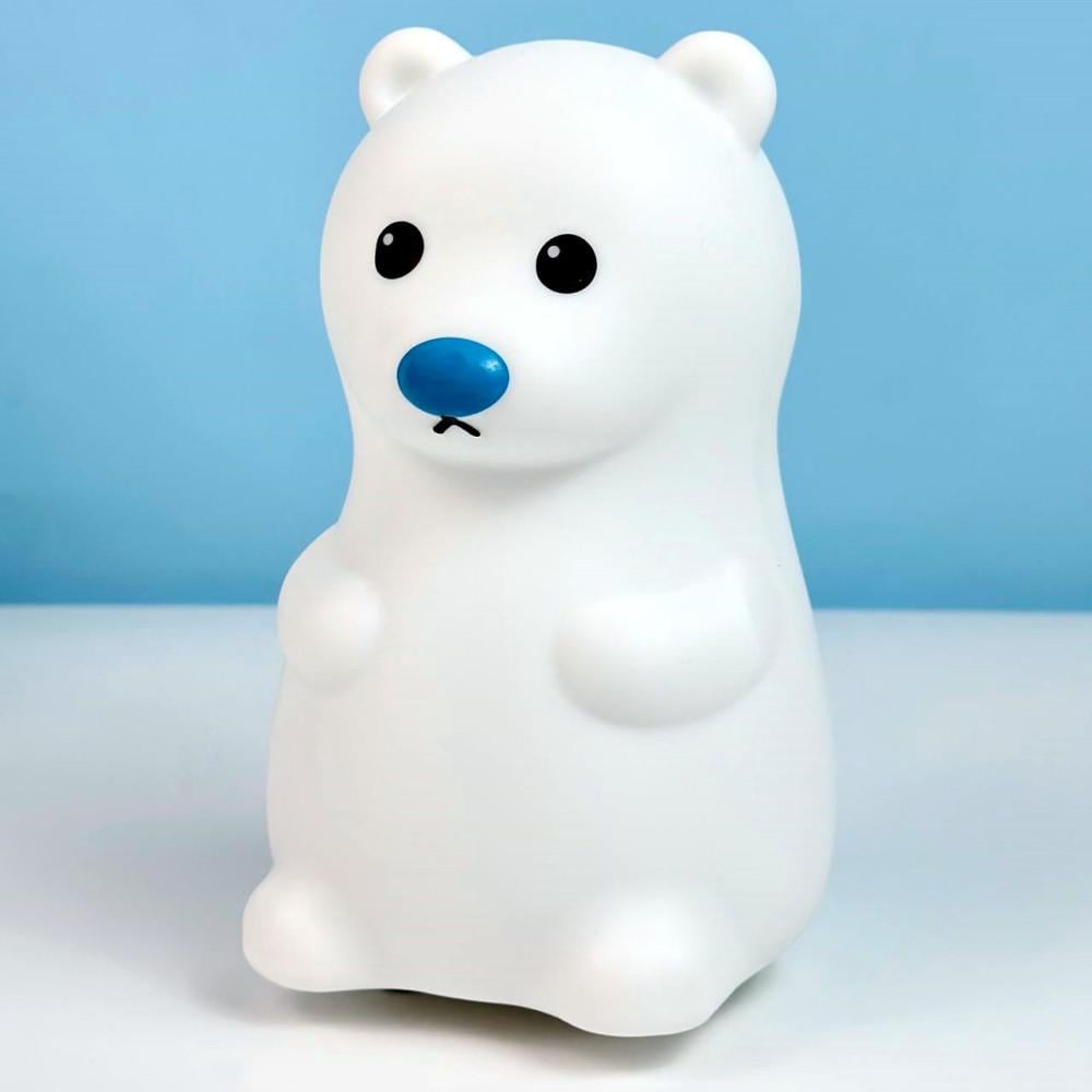 Ночник аккумуляторный Мишка RGB силиконовый Белый (20025524)
