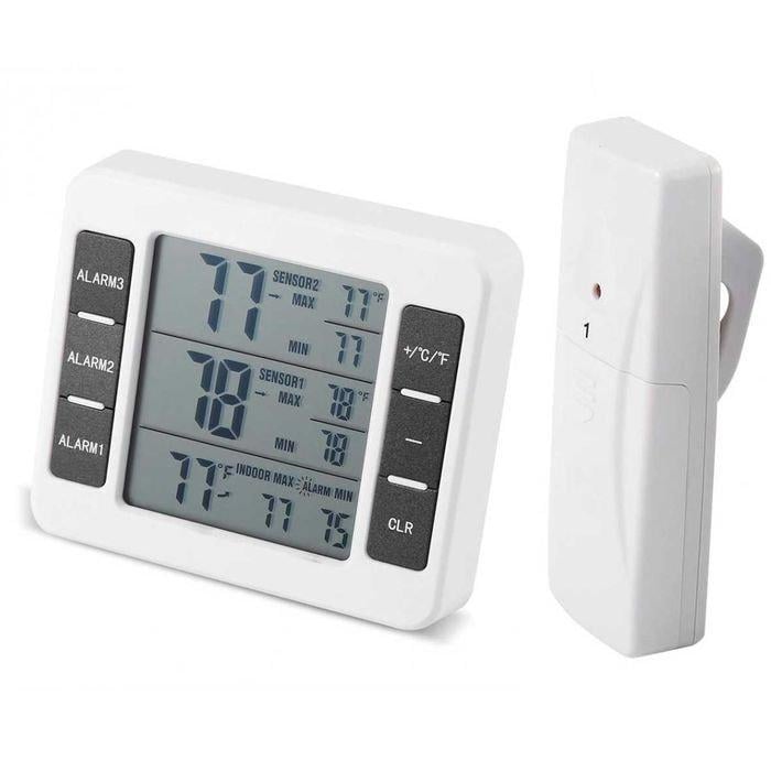 Термометр електронний з бездротовим датчиком температури оповіщення за низької високої температури