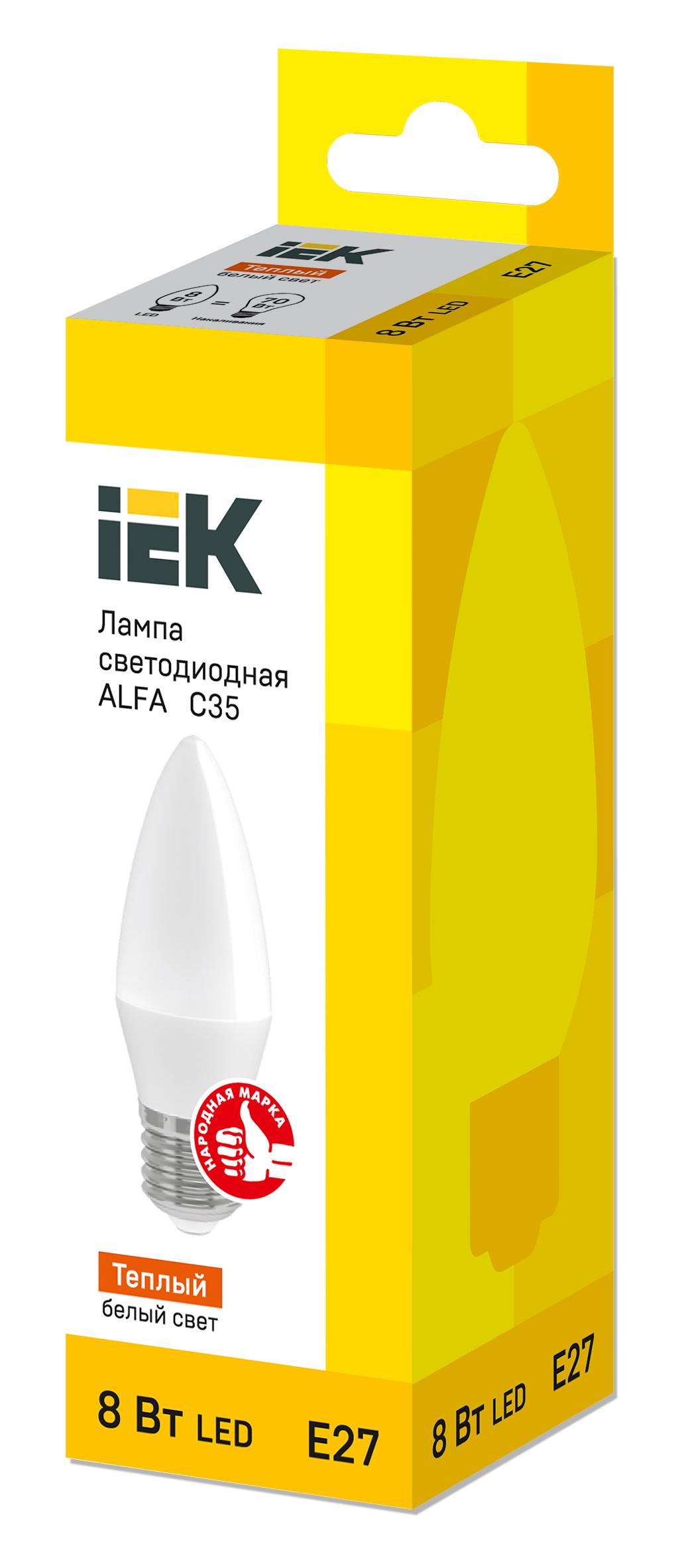 Лампа світлодіодна філаментна УЕК alfa C35 свічка 8V 220W 720lm 3000К E27 37х100 мм (LLA-C35-8-230-30-E27) - фото 2