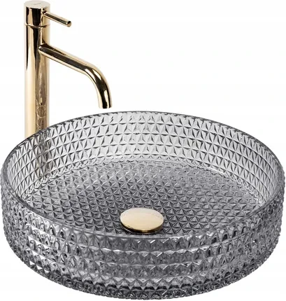 Умывальник Rea Cristal 40 см Grey (ReaU0284)