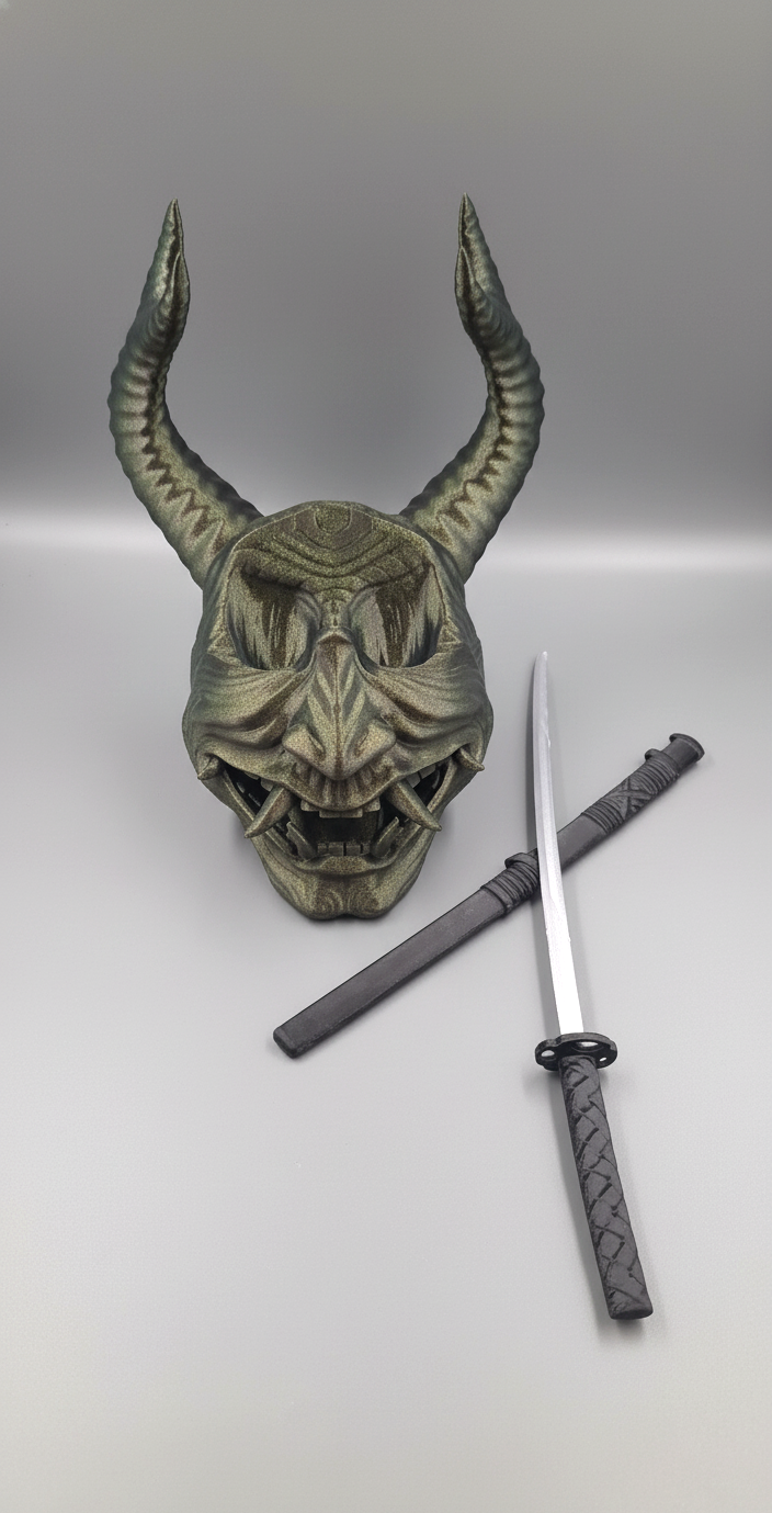 Держатель Ghost of Tsushima Маска Они и катана (0856)