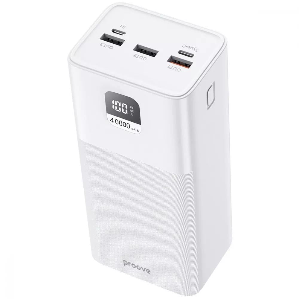 Павербанк Proove Giant PBGI99320002 40000 мАг 100 Вт 3xUSB Type-C Micro USB Білий (618412)