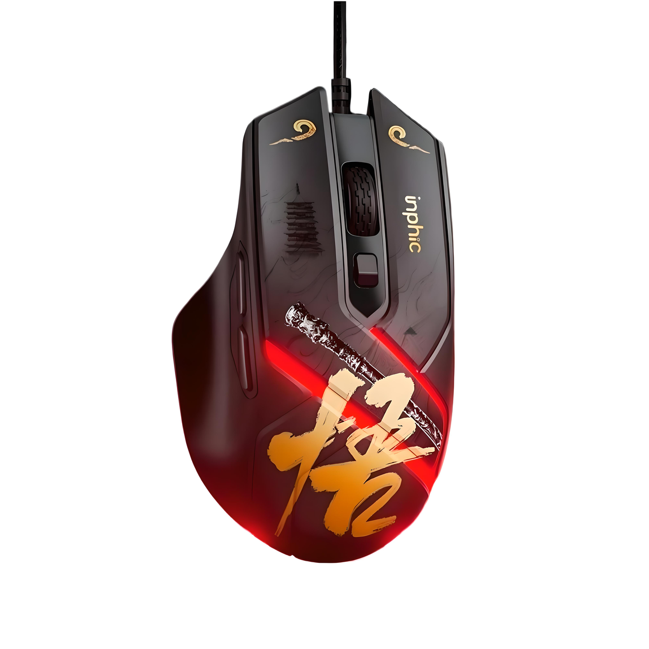 Мышь проводная INPHIC PG1 с RGB подсветкой и 12800DPI Черный (2424122797)