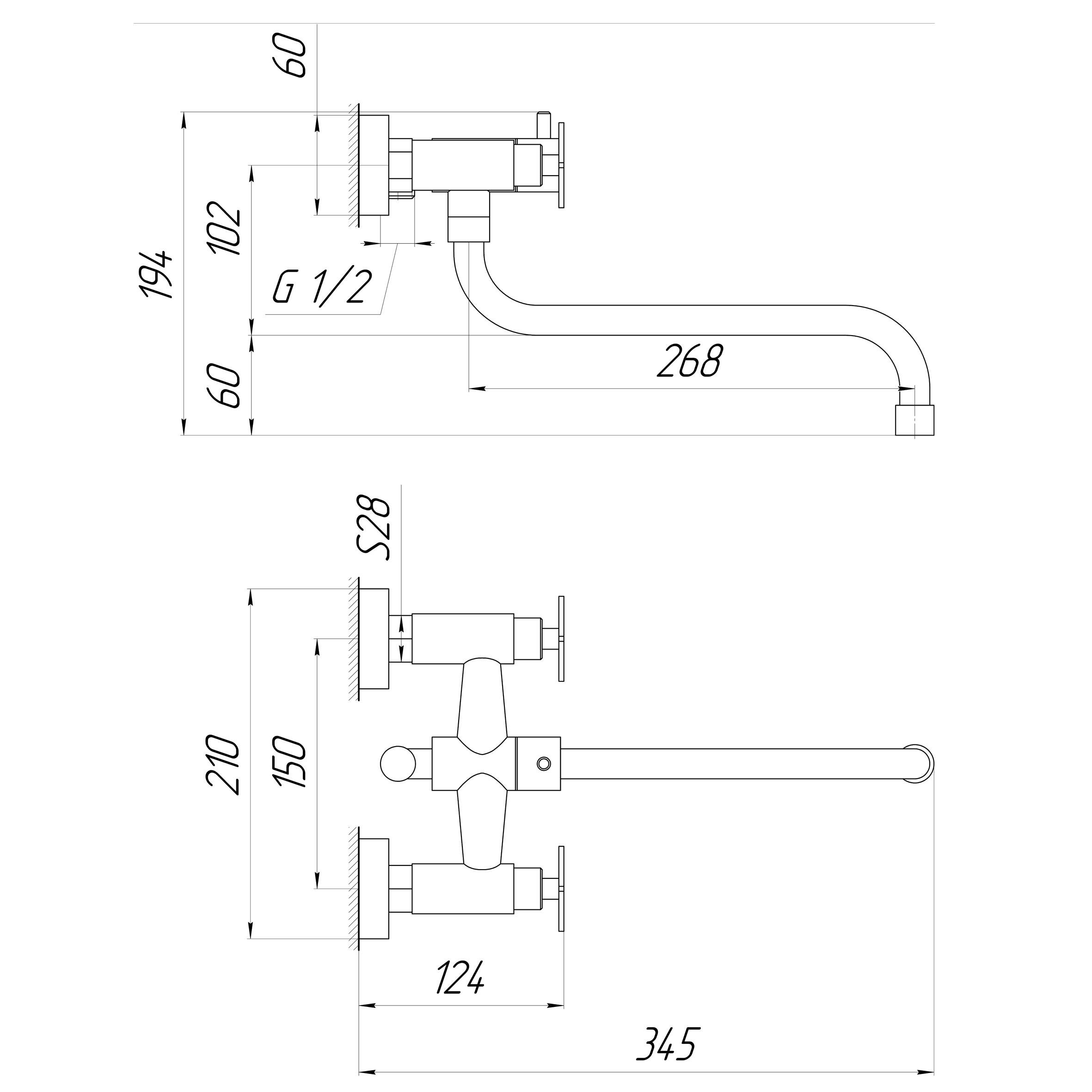 Смеситель для ванной Globus Lux DukatSD4-208L - фото 4