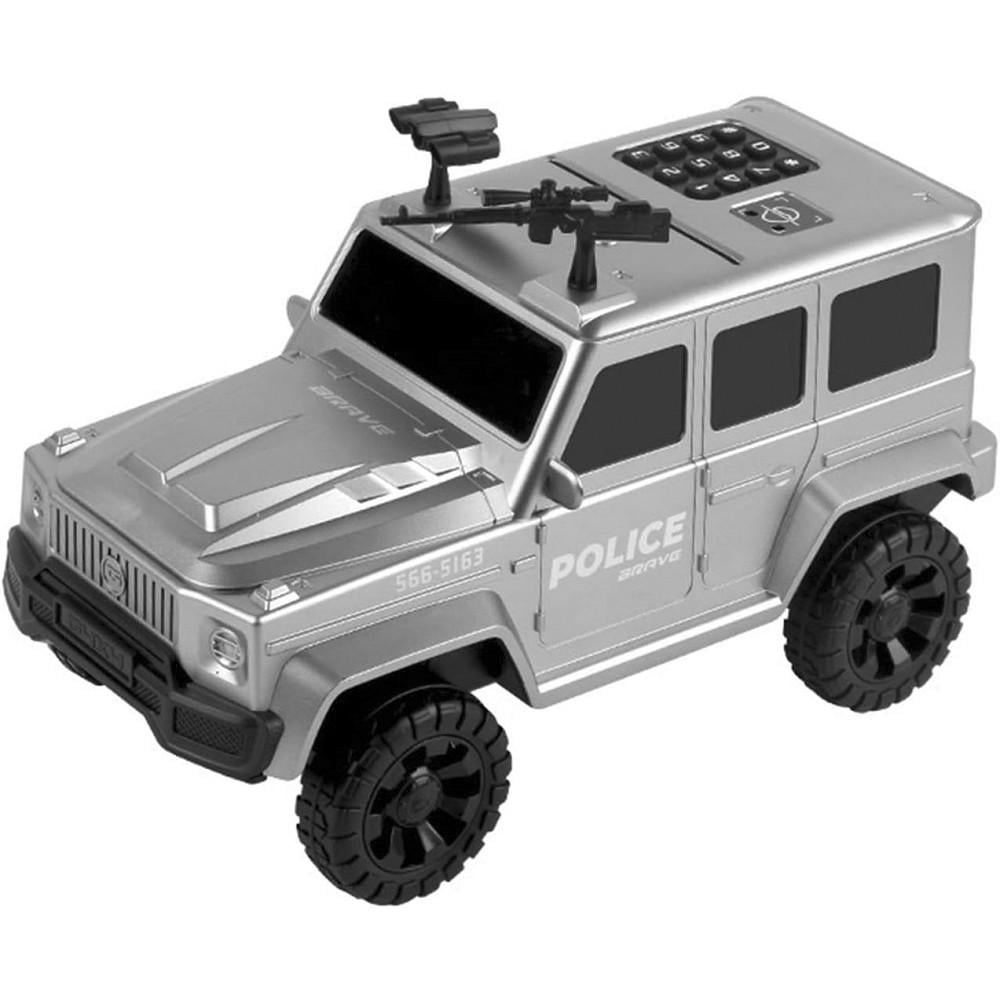 Копилка электронная Машинка-Джип с кодовым замком и распознаванием лица Серебристый (28443620)