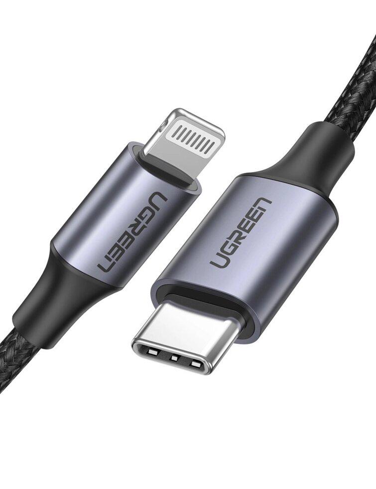 Кабель UGREEN US304 Lightning to USB-C MFi Braided Aluminum 1 м (60759)