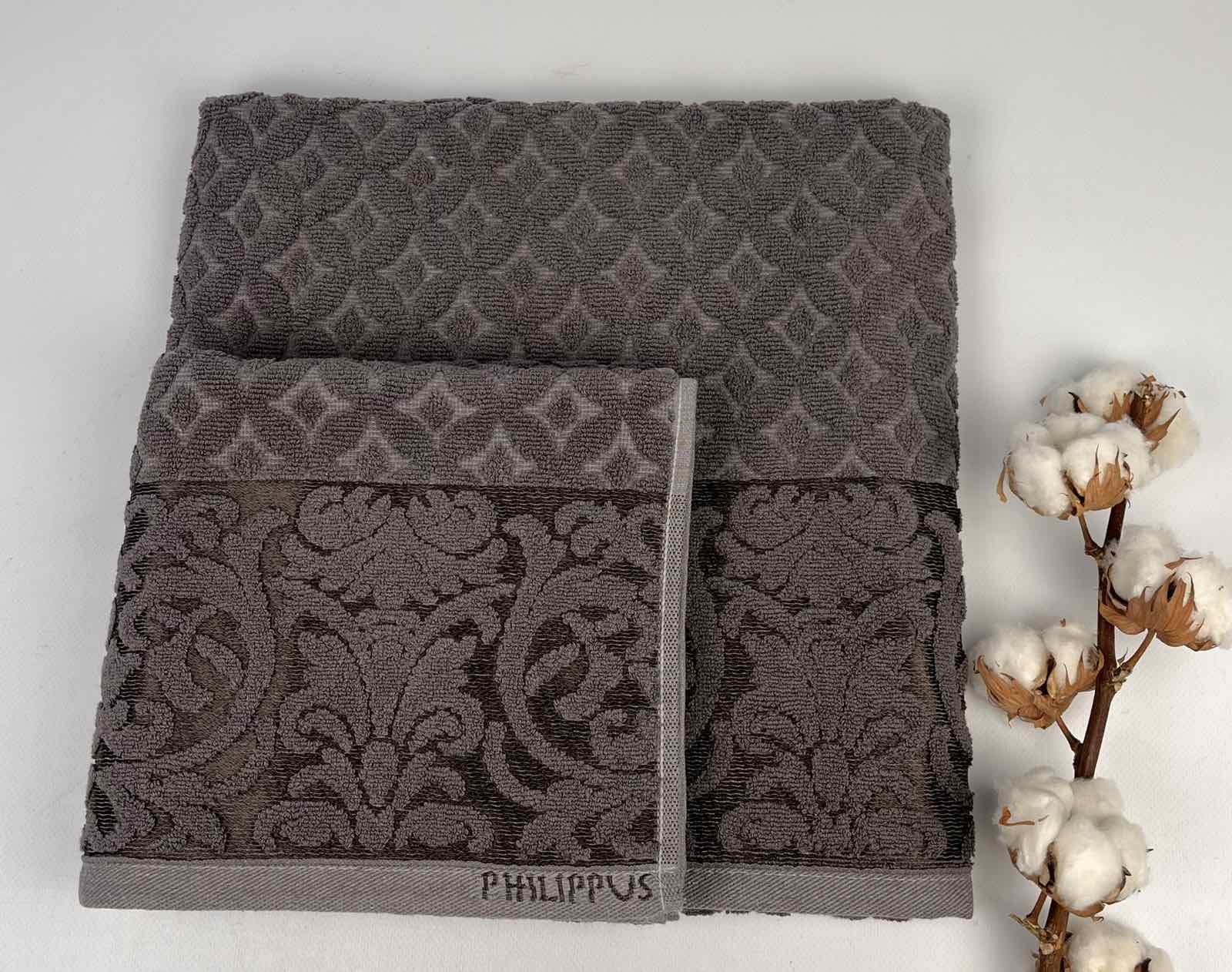 Набор полотенец Philippus Lux Cotton Denise Е838 2 шт. 70x140 см Черный (CN31864) Набор полотенец Philippus Lux Cotton Denise Е838 2 шт. 70x140 см Черный (CN31864)