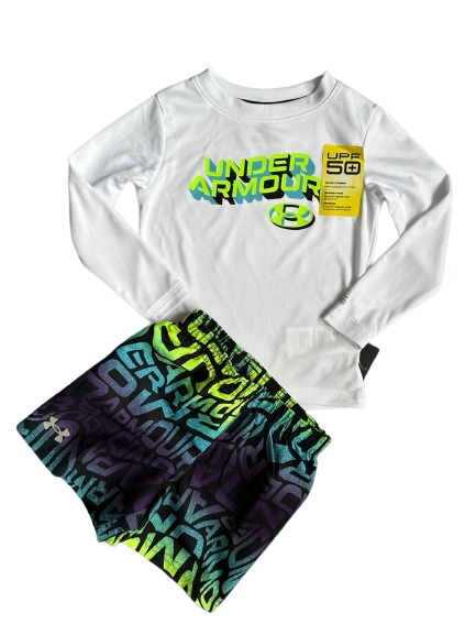 Костюм лонгслив и шорты Under Armour UPF 50 и 18 мес 80-86 см Белый/Разноцветный (0012755)