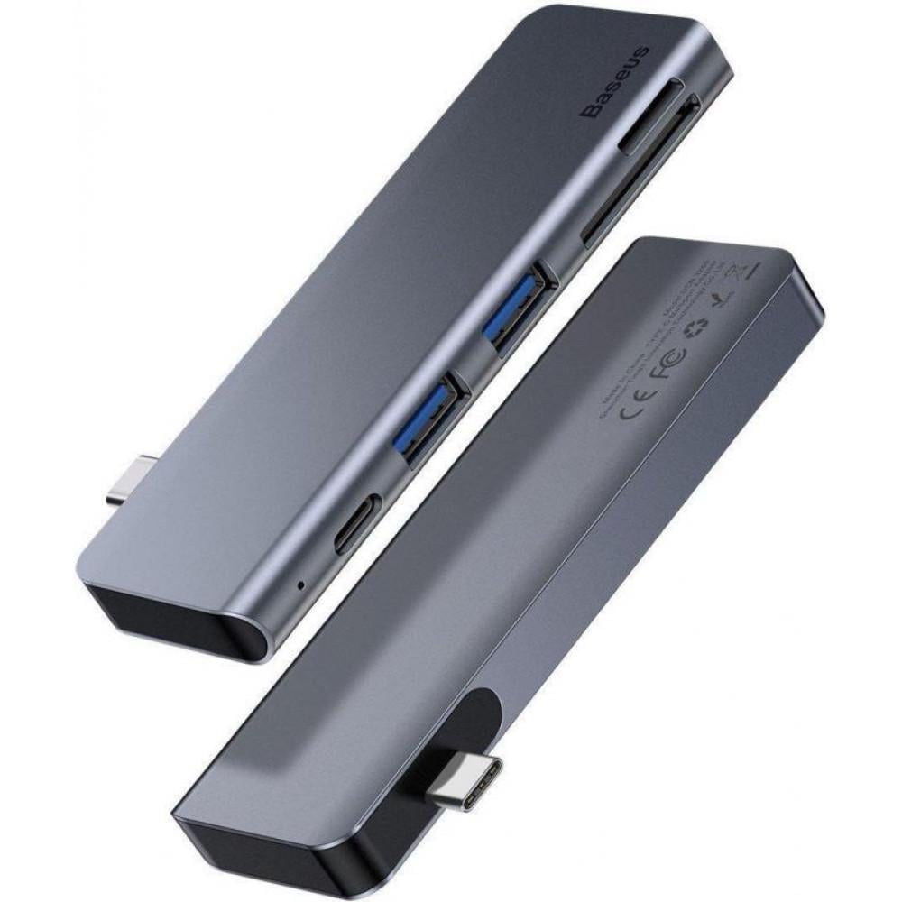 USB-хаб Baseus CAHUB-K0G USB Type-C Harmonica 5в1 Black (ts000072112000021360) - фото 2