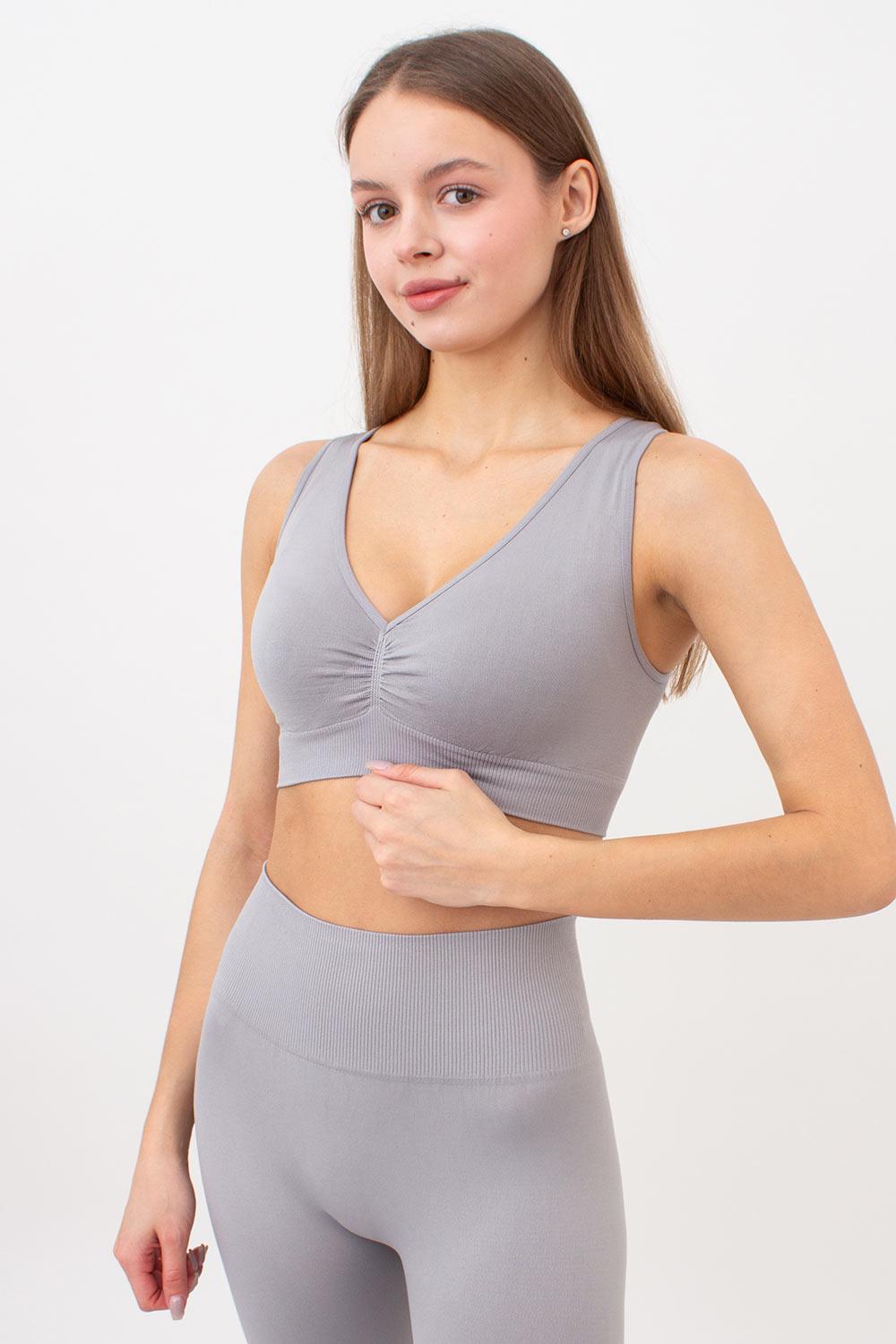 Топ жіночий безшовний Giulia TOP SHAPE push-up з мікрофібри S/M Grey (4823116923058)