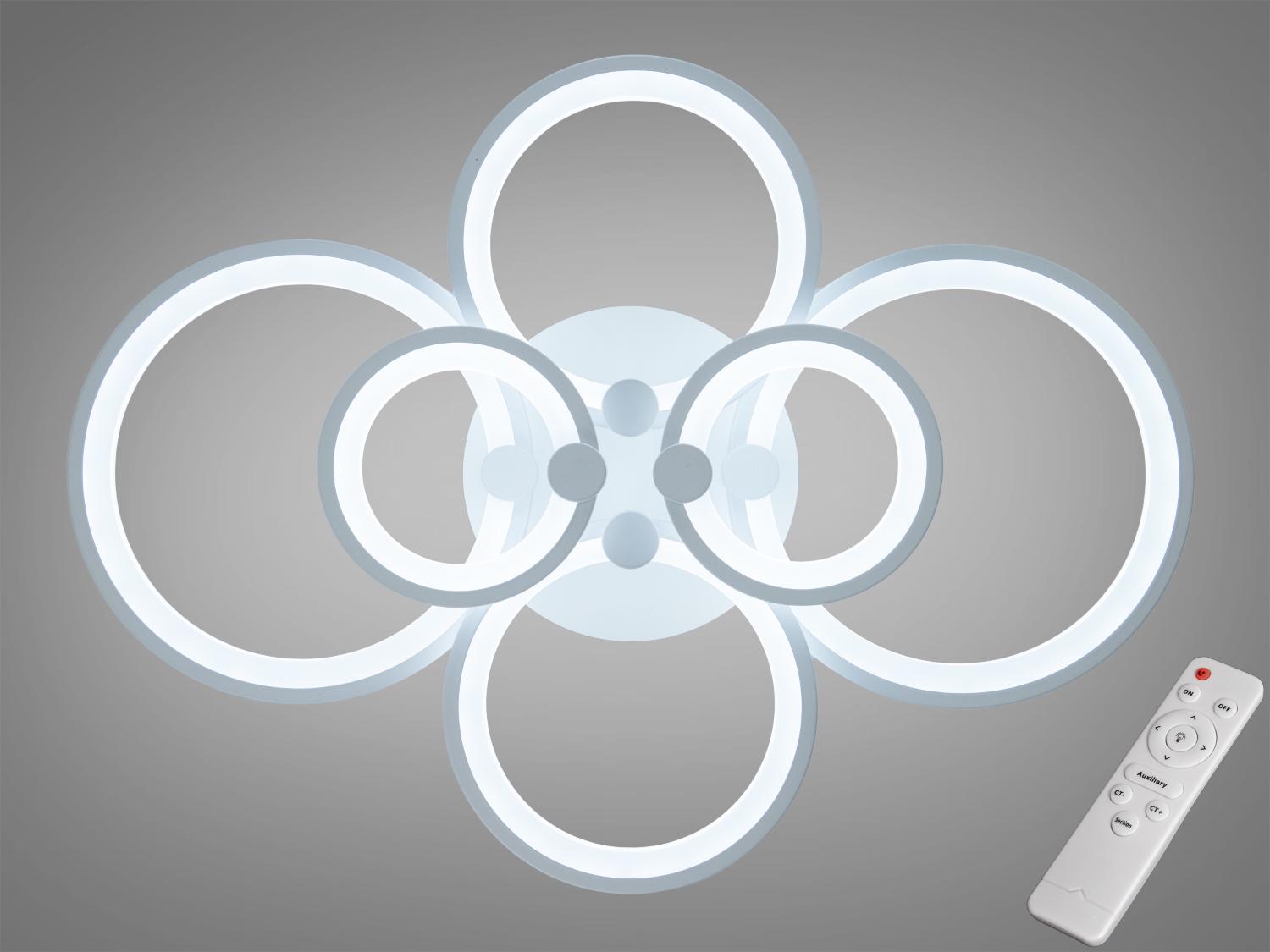 Люстра стильная потолочная светодиодная с ИК пультом 110W (8022/6WH)