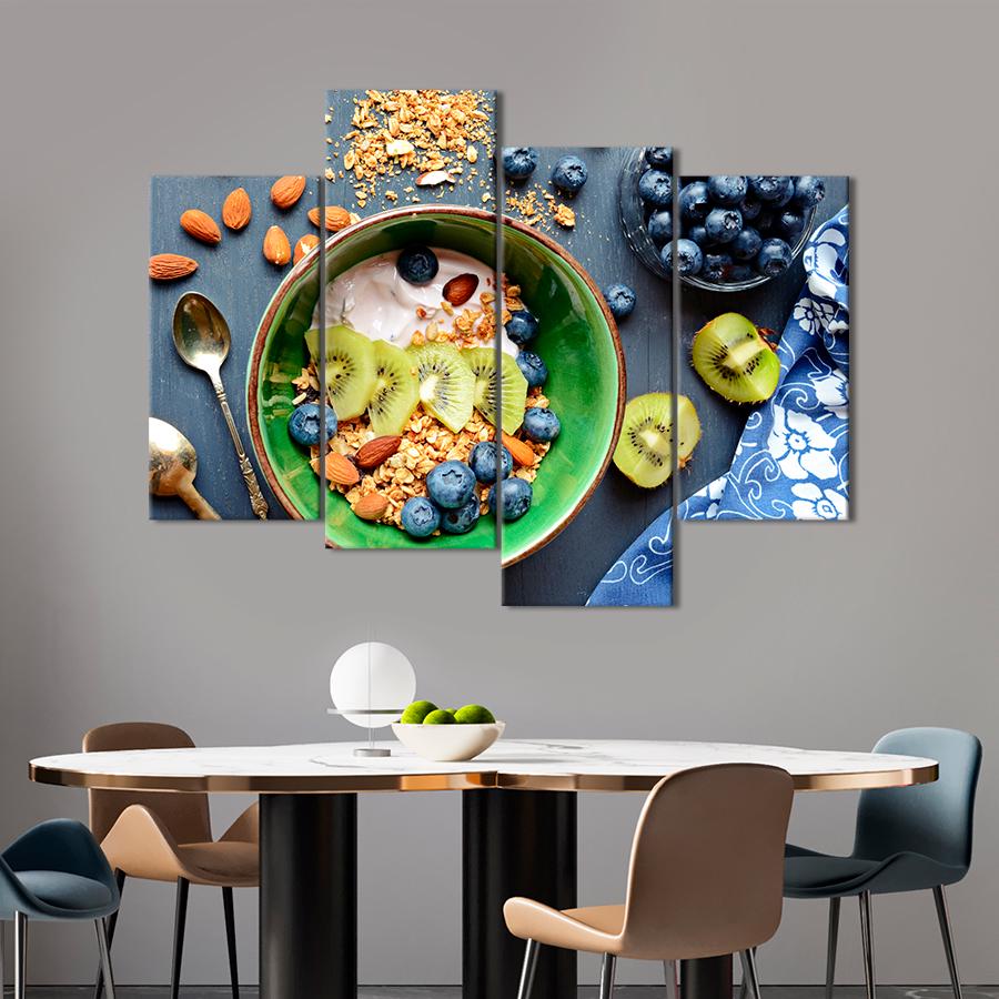 Настенний декор Витаминный завтрак с мюслями ягодами и миндалем 149x106 см (A269-4)