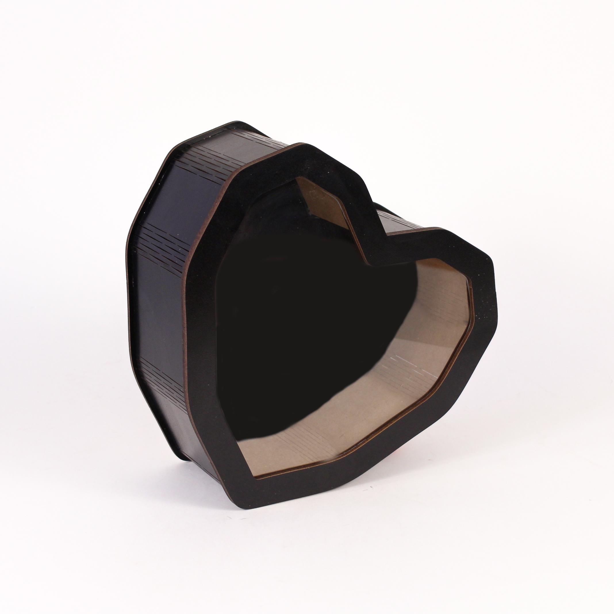 Коробка Серце маленька з прозорою кришкою Чорний (4503)