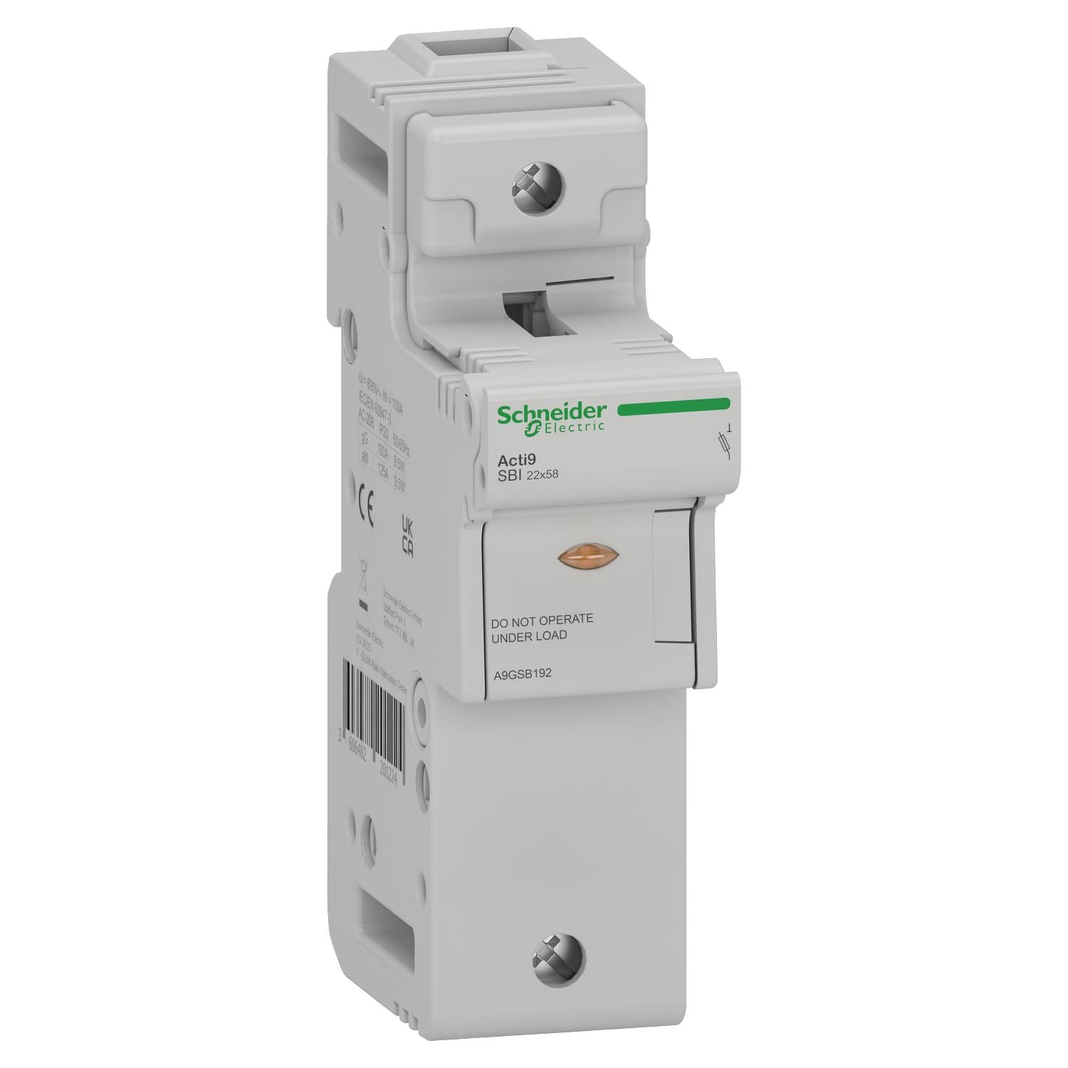 Роз'єднувач запобіжника Schneider Electric SBI 1P 125A 690 В 22x58 мм (A9GSB192) Роз'єднувач запобіжника Schneider Electric SBI 1P 125A 690 В 22x58 мм (A9GSB192)